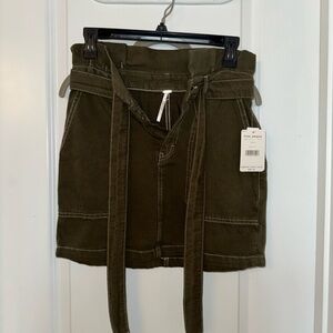 Free people Green Belted Skirt